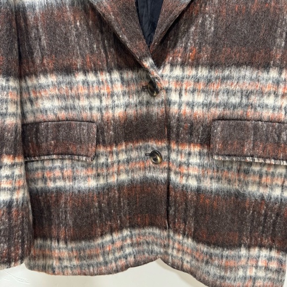 NWT Anthropologie Maeve Brushed Plaid Blazer Coat Jacket Small Fall Wool Blend - Picture 6 of 15